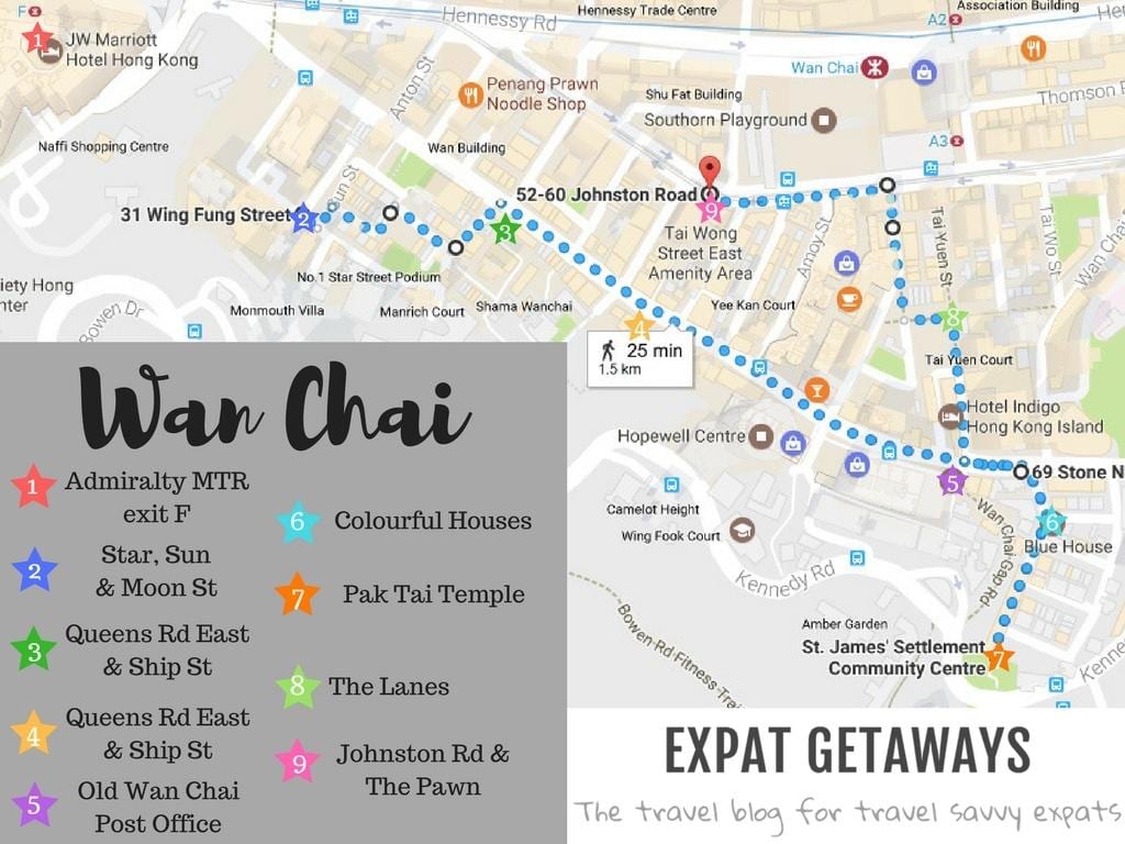نقشه Wanchai هنگ کنگ