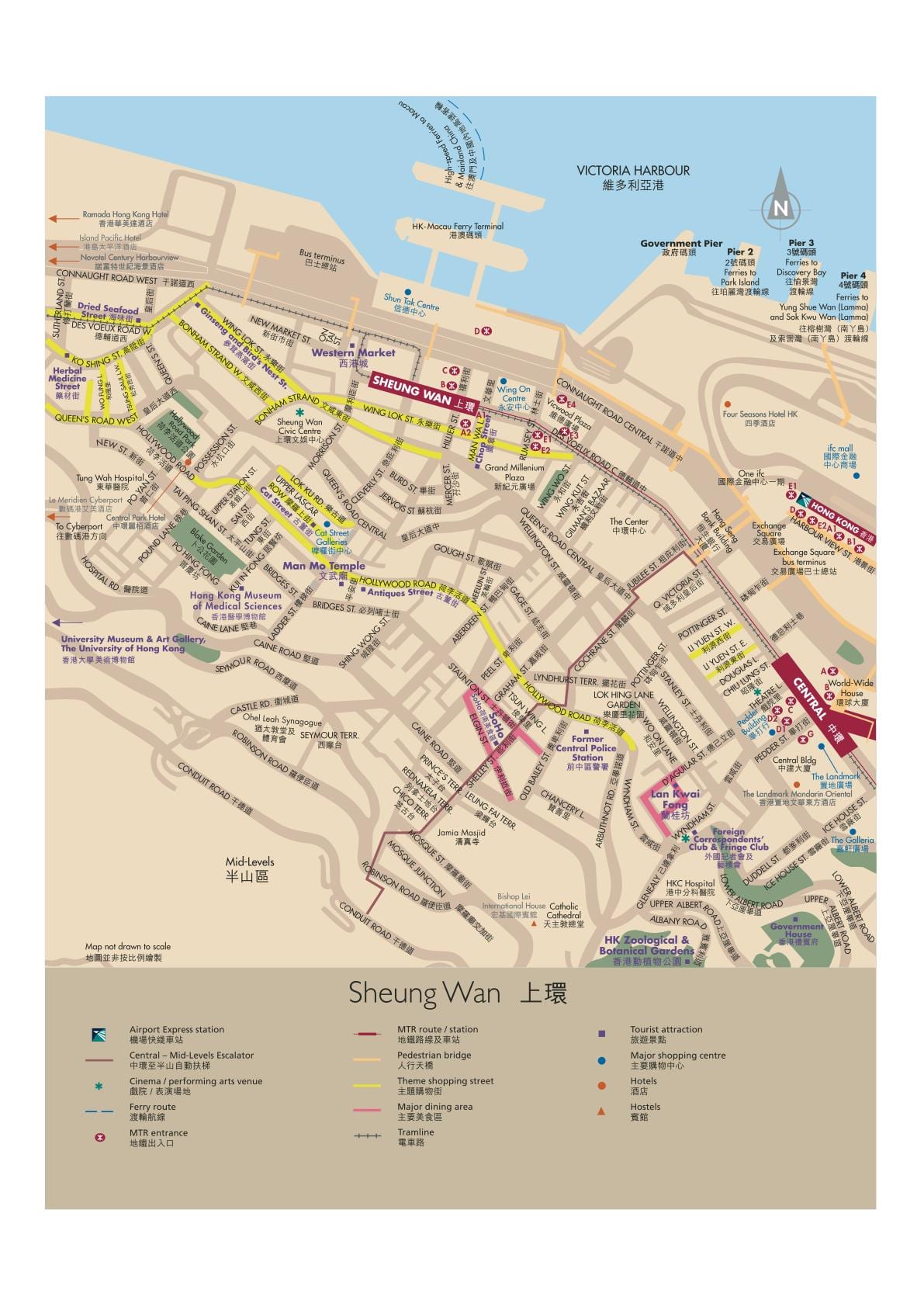 Sheung Wan MTR نقشه ایستگاه