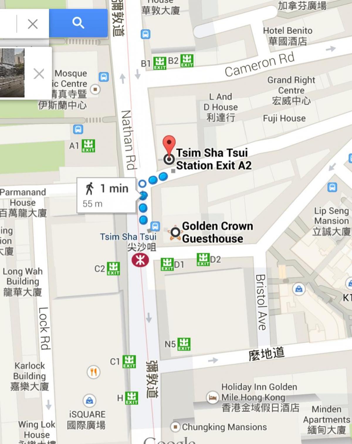 Tsim Sha Tsui MTR نقشه ایستگاه