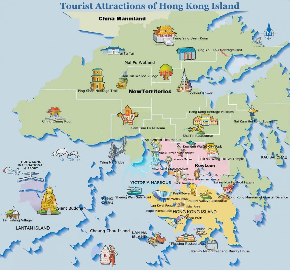 نقشه از جزیره هنگ کنگ