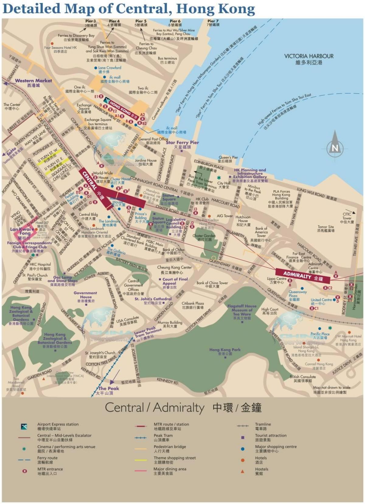 هنگ کنگ مرکزی نقشه
