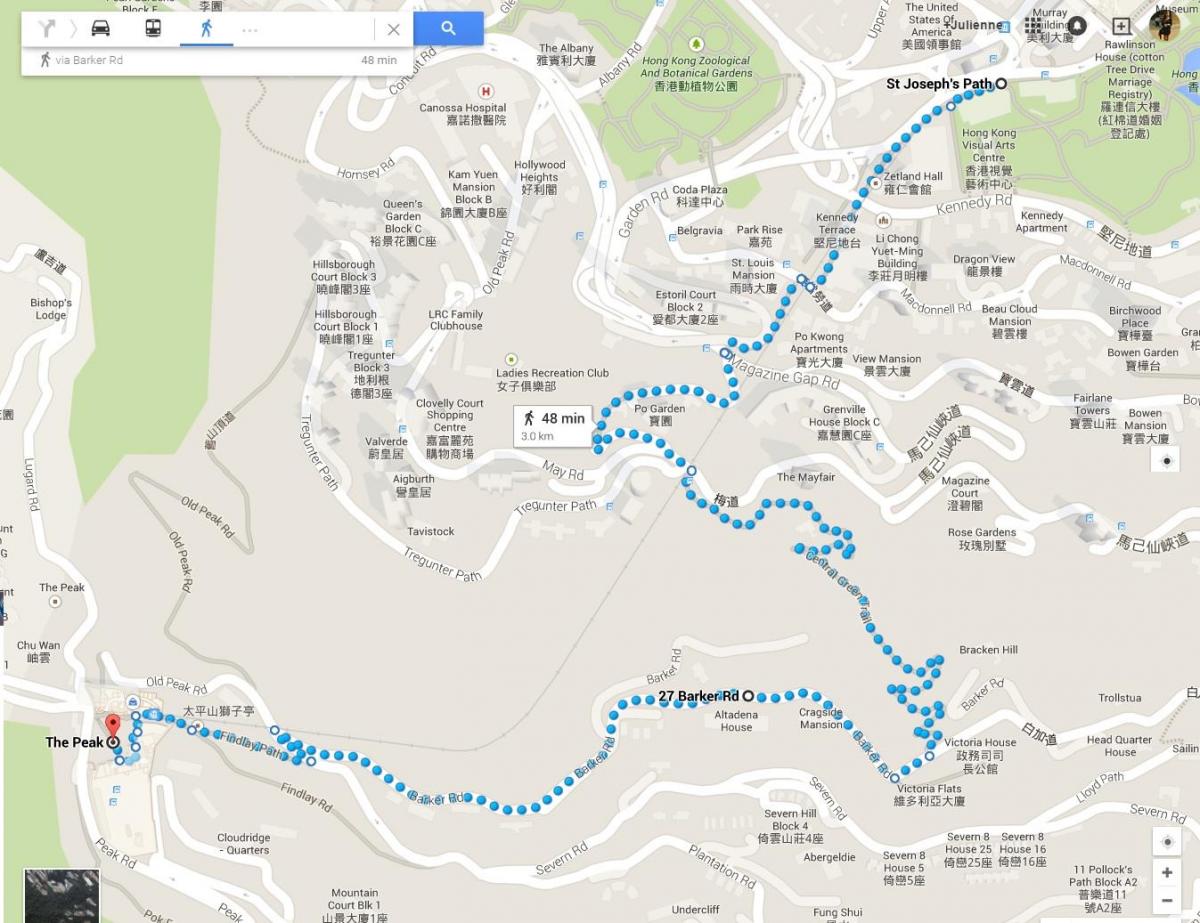 هنگ کنگ مسیرهای پیاده روی پیاده روی نقشه