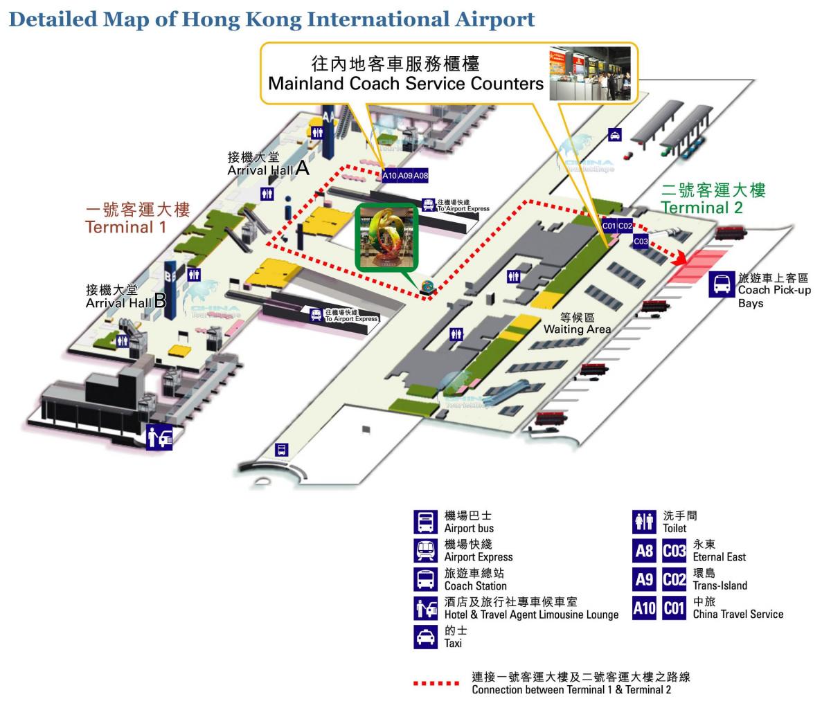 نقشه از فرودگاه هنگ کنگ