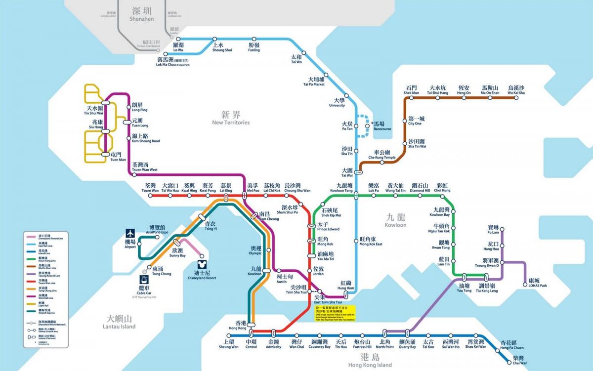 هنگ کنگ قطار نقشه