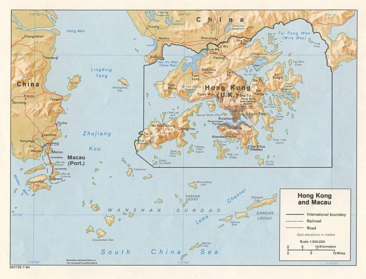 نقشه از هنگ کنگ و ماکائو