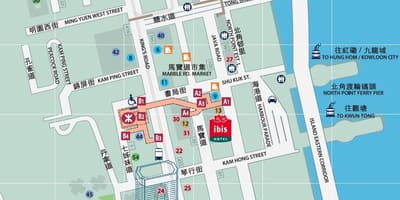 نقطه شمال MTR ایستگاه خروج نقشه