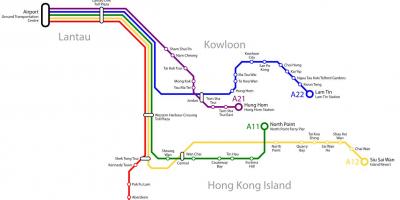 دلار هنگ کنگ, اتوبوس, نقشه مسیر