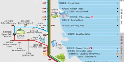 هنگ کنگ دینگ دینگ تراموا نقشه