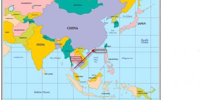 هنگ کنگ در نقشه آسیا